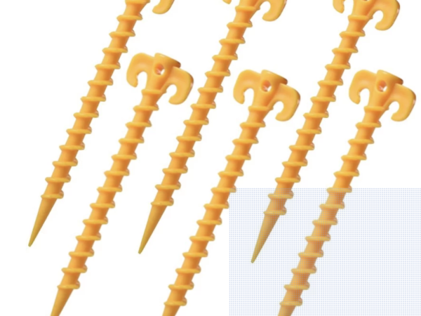 Heavy Duty Tent Screw Anchor Spiral Peg Stakes Set of 6 (20cm)